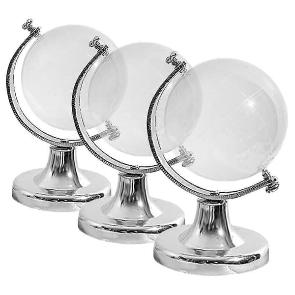 Krystallkule Skrivebordsglobus Modell for Dekorasjon 3 stk Transparent Ornament [DB]