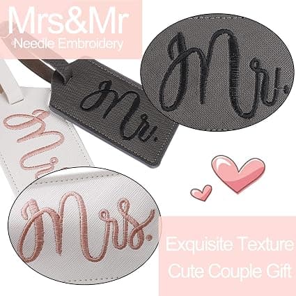 Mr og Mrs Bagasjelapper Koffert ID-lapper med spenne