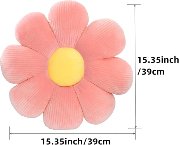 2 st Blomkudde - Rosa & Vit Tusensköna Blomformad Prydnadskudde, ZQKLA