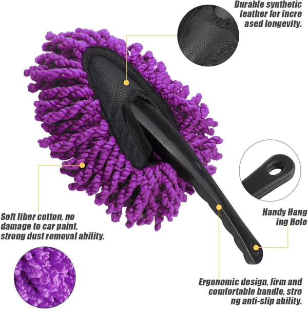 2-pack Mini Microfiber Car Dashboard Dust Brush, Multifunctional Car Cleaning Brush, Car Interior & Exterior for Car