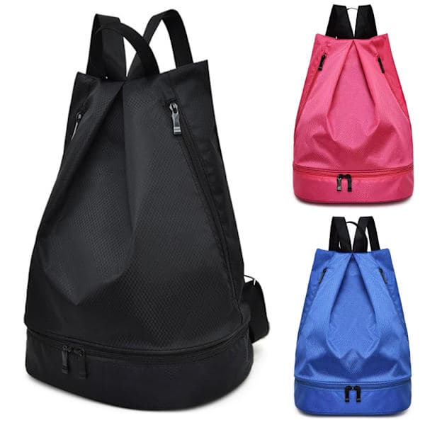 Portable Waterproof Backpack with Separate Shoe Compartment - Red Red