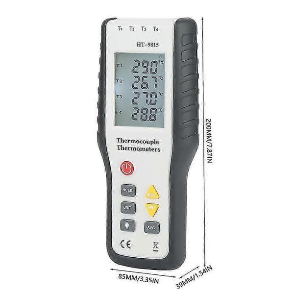 HT-9815 4-kanals K-typ digital termoelementsensortermometer