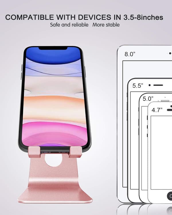 Adjustable Cell Phone Stand, Phone Stand, Cradle, Dock, Holder, Aluminum Desktop Stand