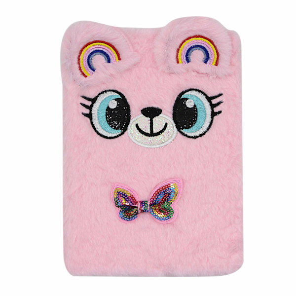 Lovely Animals Notebook Kids Plush Diary for Girls Teens Fuzzy Journal Writing Pad A5 Lined Cute & Creative