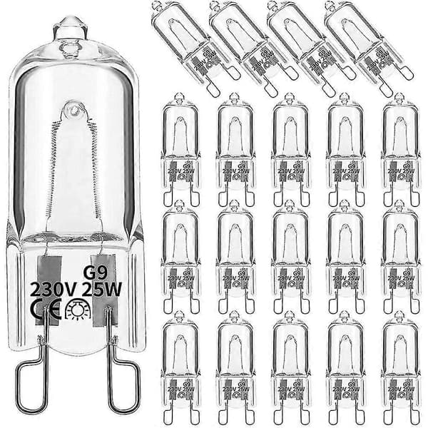 20 stk G9 Halogenpærer - 25w 230V - Til Lysekroner