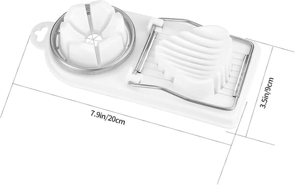 2-in-1 Egg Slicer, Multifunctional Stainless Steel Egg Dicer and Slicer, Egg, Fruit and Vegetable Cutter (White)