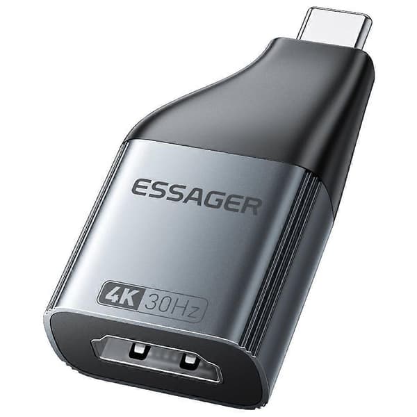 ESSAGER HDMI til Type-C 4K 30Hz Videoadapter Aluminiumlegeringskonverter