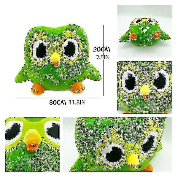 Grön Uggla Plyschleksak - 30cm × 20cm (L × H)