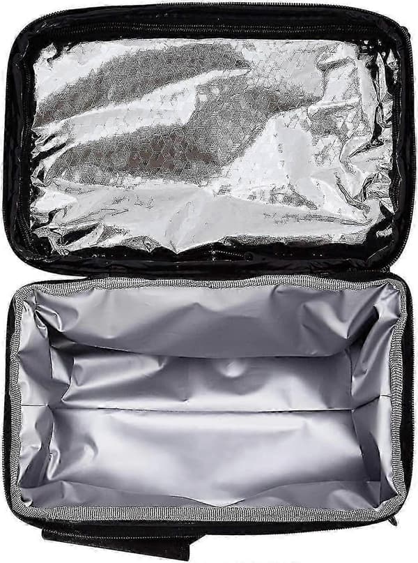 8l Cooler Bag Waterproof Lunch Bag 2 Compartments Large Capacity Lunch Bag Removable & Adjustable Shoulder Strap (black)