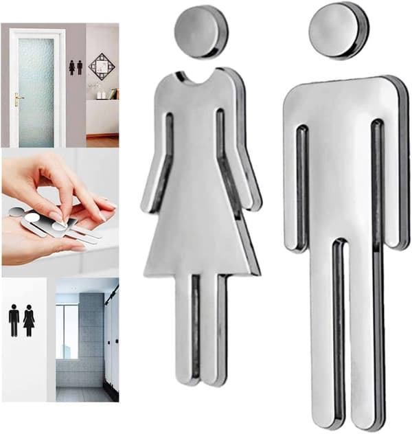 {hw} Dørskilt til kvinder og mænd, toiletskilt, WC-skilt, WC-symboler til mænd og kvinder, toiletskilt til dør