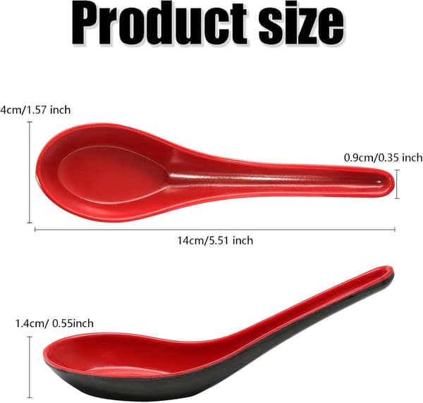 2 st asiatiska soppskedar 2 st röd svart Red A size_name