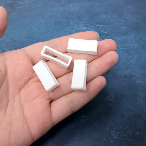 4PCS 22mm Gummi Ersättningsklockbandöglor Silikonrem Hållare Ring Vit - 4PCS Vit 22mm White