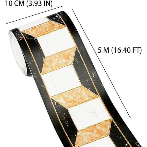 Modern Geometric PVC Wall Border - Decorative Kitchen Tile Stickers