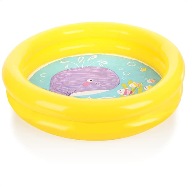 Børnepool - Oppustelig rund børnepool - Mini 2-rings badebassin til altan, terrasse og have - børnepool