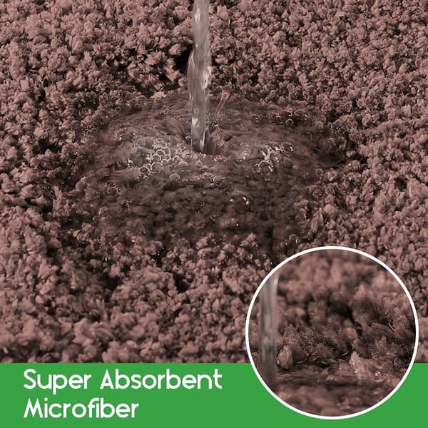 Absorbent Non-Slip Bathroom Mat Bathroom Floor Mat Thick Fluffy Soft Polyester Shower Mat Machine Washable for Kitchen Toilet Shower Exit (50 x 80cm Dark