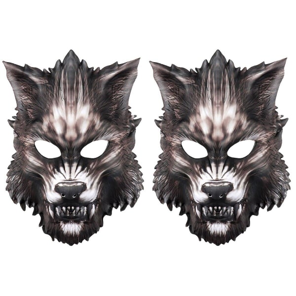 3st Eva Wolf Head Mask Simulation Animal Mask Carnival Cosplay Party Supplies2st 2pcs