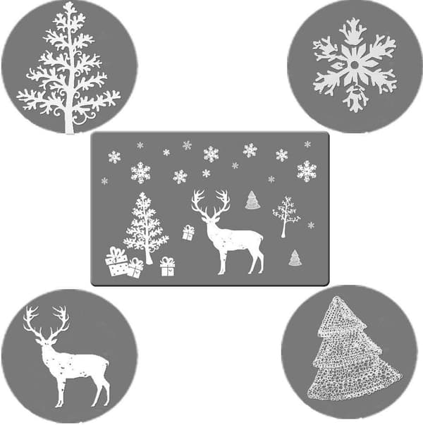 12-pack (grå) Jul PVC-underlägg, glasunderlägg, bestickset, Washab