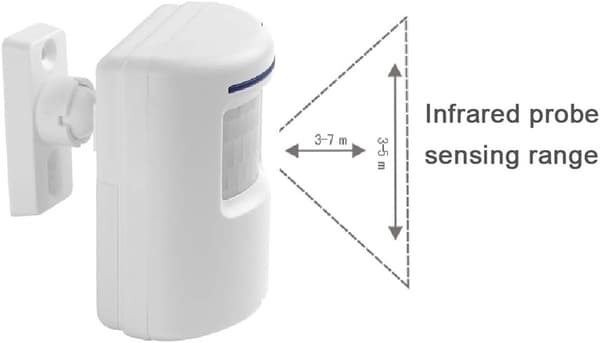 Infrarød sensor-dørklokke, med 1 plug-in-mottaker og 1 bevegelsessensor