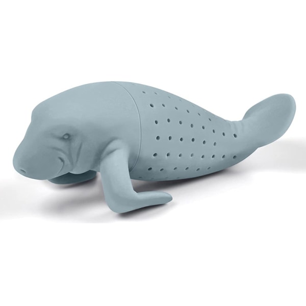 Manatee te-sil, silikon te-infuser, søt løsbladste-te-sett for et krus eller en kopp, gave til teelskere, 1 løsblads-te-sil grey 1PCS