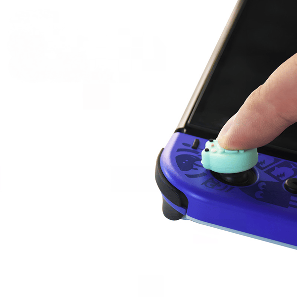 Cute Animal Theme Silicone Joy Con Thumb Grips, Joystick Cover Compatible with Switch/OLED/Lite, 4 Pcs - Frog & Axolotl (for Switch/OLED/Lite)