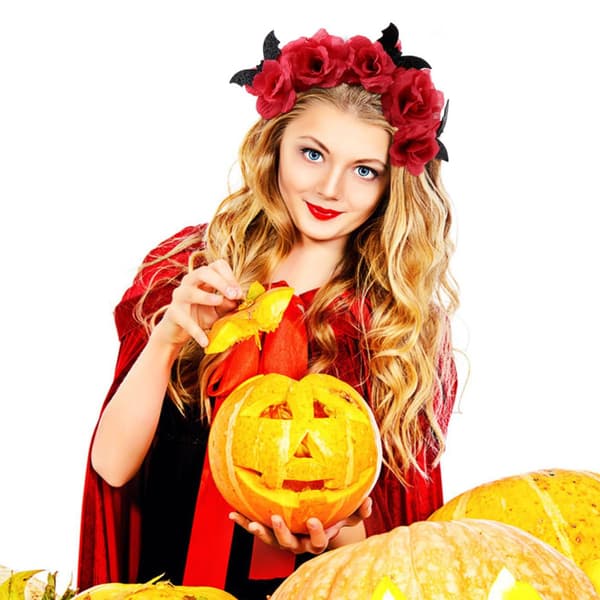 Halloween Rosettpannband för kvinnor, fladdermusformad tyghåraccessoar 2 st