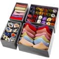 Storage Boxes with Compartments for Underwear - 4-pack
