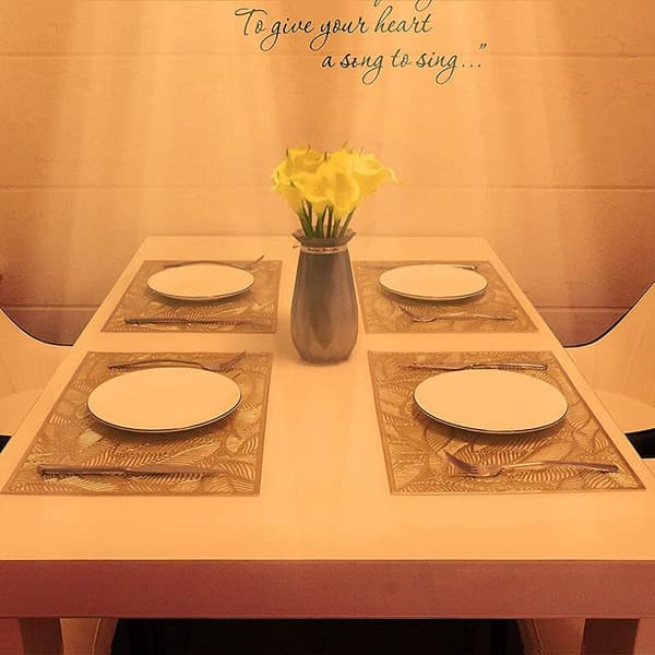 Hollow Placemats, Rectangular Hollow Decorative Placemats for Dining Table, Wedding Party, Restaurant, Gold