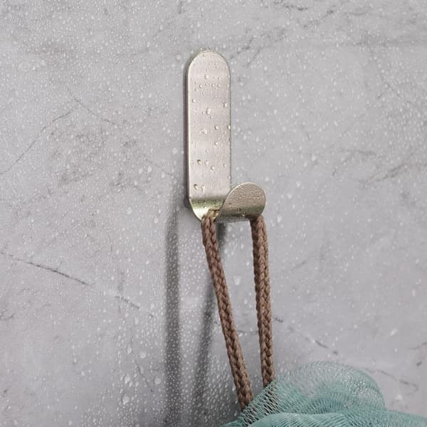 4-pakning selvklebende håndklekroker i rustfritt stål, sølv