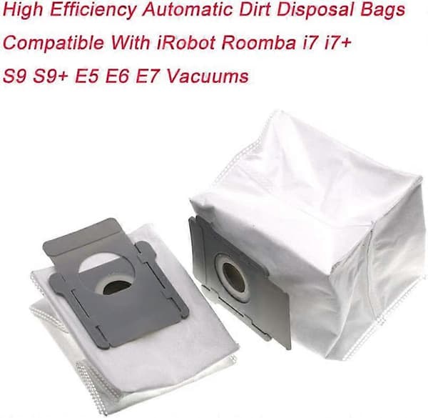 Støvsugerposer Reservedele til iRobot Roomba i7 i7+/Plus s9 s9+/Plus E5 E6 E7 Støvsuger Ren Base Automatisk Snavsudskiftningsposer, 6-pak