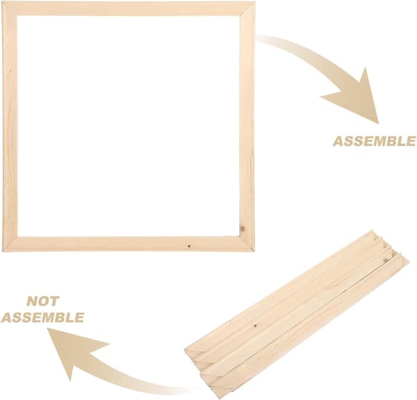 40x40cm Solid Wood Frame Kit for Oil Paintings and Posters, Removable Stretcher Bars