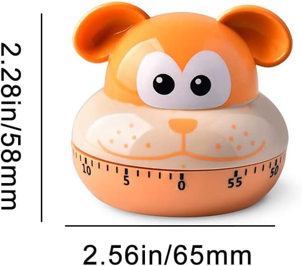 Kitchen Timer Cute Animal Mechanical Timer for Kids Cartoon Manual 55 Minute Cooking Timer for Baking, Cooking and Learning
