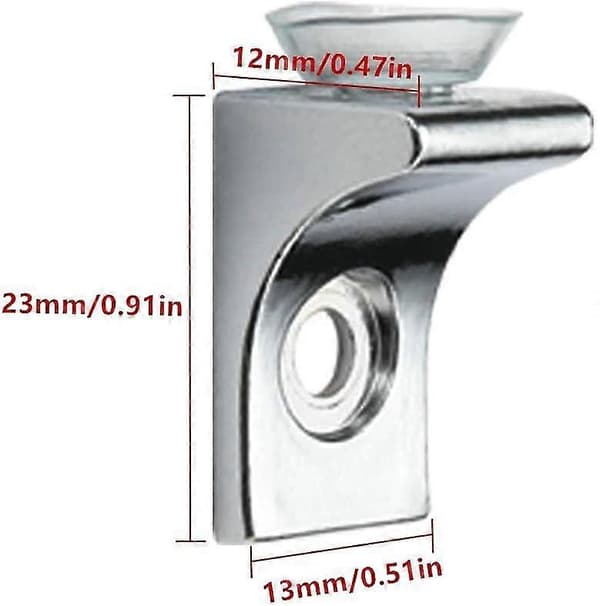 Glass Shelf Bracket, 12 Pcs Zinc Alloy Polished Chrome Angle Shelf Support Fixing Clamp With Suction Cup [DB]