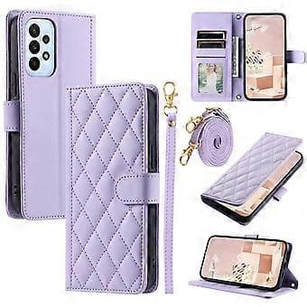 For Samsung Galaxy A53 5G Leather Case Wallet Card Slot Phone Cover with Shoulder Strap Style E Style E