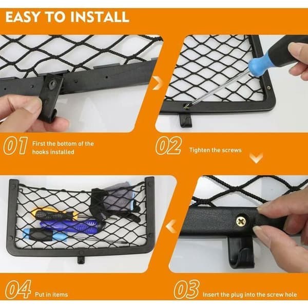 5-piece storage net for RV, car trunk organizer 36 x 18 cm, pocket storage