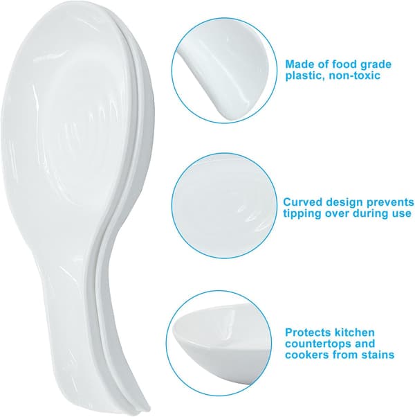 Hvit plastskjeholder sett 4 stk hvit White