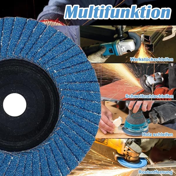 8 Pieces Sanding Discs 76 mm x 10 mm Grit 40/60/80/120 Mix Kit Efficient Sanding Discs Flap Discs Serrated Disc 76 mm Disc for Angle Grinder