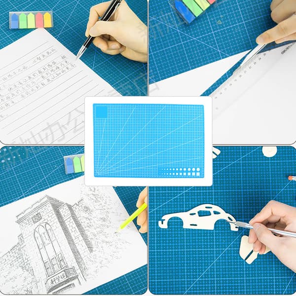 Self-healing PVC Cutting Mat A3 Grid for Paper Leather Fabric Blue