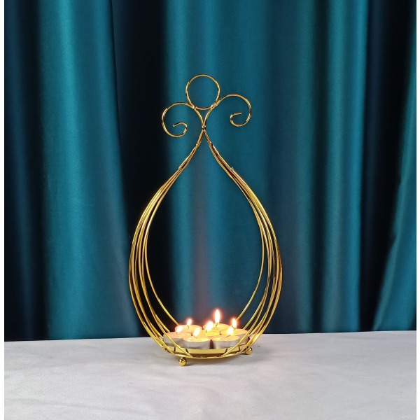 Kynttilän koristeteline ontto rautakokoinen moderni koristeellinen kultainen kynttilänjalka hääjuhla Vintage riippukoti