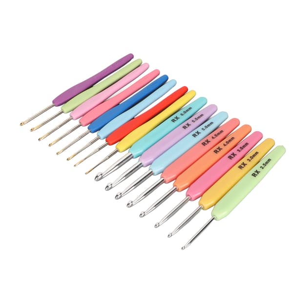 16-piece Crochet Hook Set with Ergonomic Design, Hand-polished Crochet Hooks with Case, DIY Hand Knitting Tools for Beginners