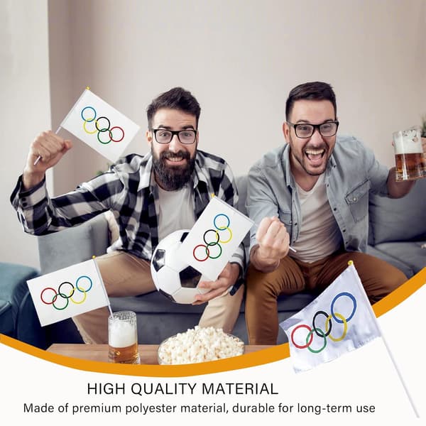 20 små olympiske flagg, dekorasjon til OL, Paris 2024 OL