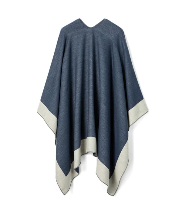 Dame Poncho Sjal Wrap Cape med Åben Front til Kvinder, Cardigan Sweater Tæppe til Forår Efterår Vinter mørkeblå dark blue