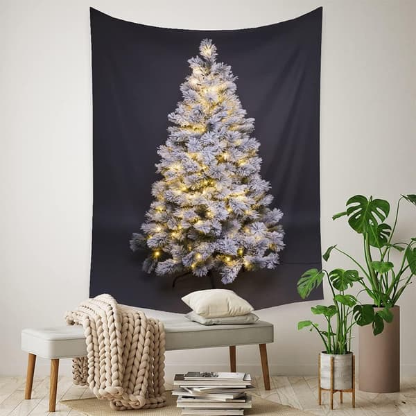 White Christmas Tree Wall Hanging with Lights - Wall Decor for B