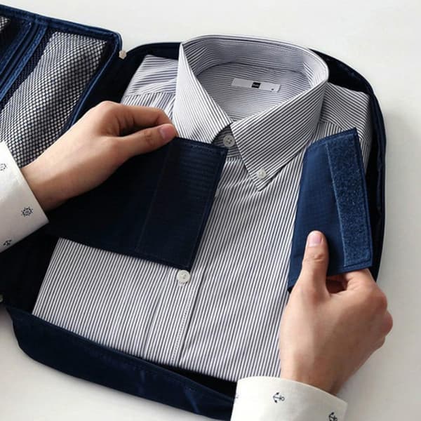 Rejsearrangørtaske Krølbestandig Polyester Marineblå til Skjorter Slips