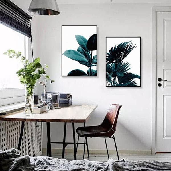 2 st/set GRÖN VÄXT Canvas Konsttryck Väggposter Väggbilder Väggkonstmålning för Sovrum Vardagsrum Dekoration Ram ingår ej 40cm 50cm