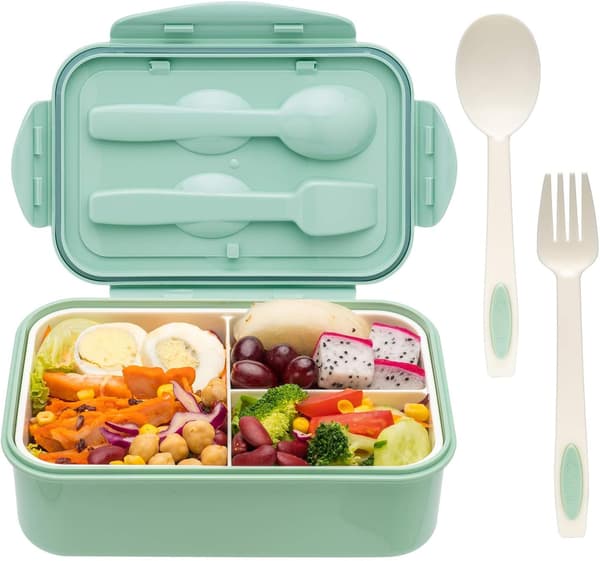 Bento Lunch Boxes for Adults - Kids Lunch Box with Spoon & Fork - Durable Perfect Size BPA-Free