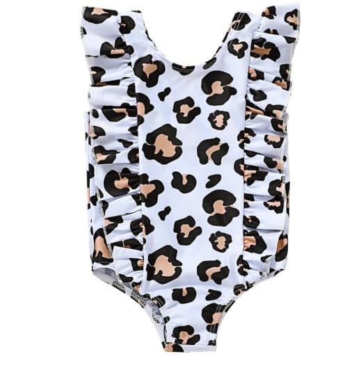 Børneblomstrede Badedragter Bikini Rygløs Badedragt, 110cm