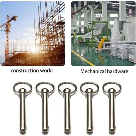 Quick Release Pins, 8mm Locking Pin with Spring Ball End, Locking Accessories, Marine Hardware, Bimini Top Pin, 8mm Diameter, 72mm Overall Length