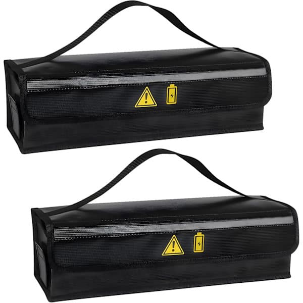2-pack E-bike Battery Fireproof Box - 1400°C Resistant Waterproof and Explosion-proof Bag for Safe Storage and Transport