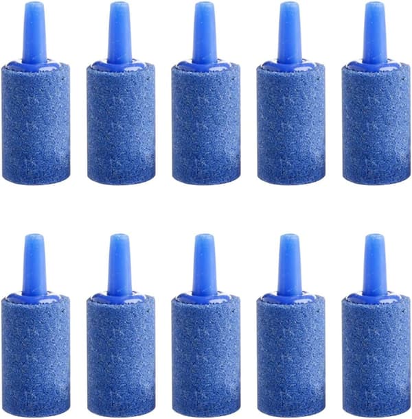 Aquarium Air Stone, Bubble Diffuser, for Aquariums, 10-Pack, Blue, Aquarium Accessories