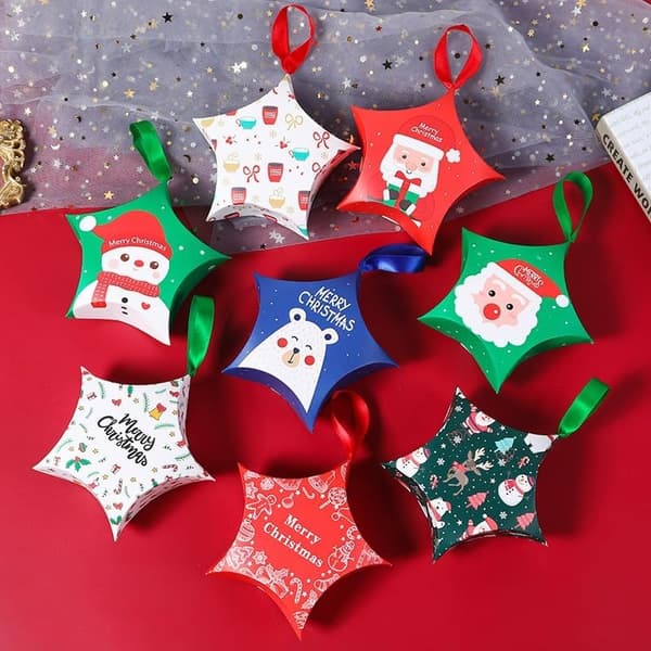 Creative Christmas Candy Packaging Box Christmas Gift Star-shaped Candy Box Small Packaging Paper Box